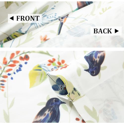 VOGOL Bird Print Kitchen Valance, Country Style Valance, 60x18, Blue - color: Blue, size: 60"W x 18"L (Pack of 1)