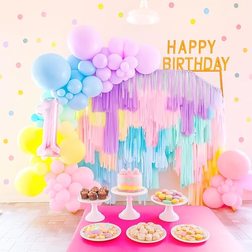 Patimate Pastel Balloons Set 50 pcs 12 inch Macaron Latex Balloons Kit - color: Pastel