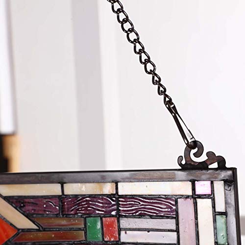 Bieye W10029 Mission Tiffany Style Stained Glass Window Panel, 18 x 25 in