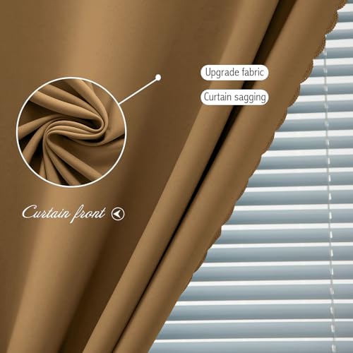 Self Adhesive Curtains, Stick Curtain Blackout Shades Window Cover Curtains for Living Room No Drilling, 35" W X 59" L, Brown, 1 Panel - color: Brown, size: 35"W x 59"L (Pack of 1)