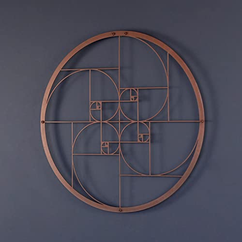 Colorfull Worlds Golden Ratio Metal Wall Decor | Unique Modern Decoration for Living Room | Metal Wall Art | Office Decor | New Year Gift | (18.5" x 18.5" | 47 x 47 cm, Copper) - color: Copper, size: 18.5"L x 18.5"W