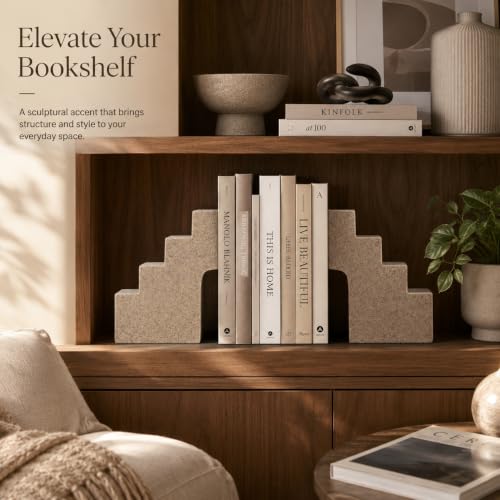 Decorative Book Ends for Heavy Book - Anti-Slip,for Any Bookshelf