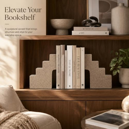 Decorative Book Ends for Heavy Book - Anti-Slip,for Any Bookshelf