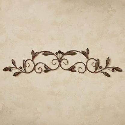 Touch of Class Catalonia Olive Metal Wall Art Topper, Medium, Brown - color: Brown, size: 7.5"L x 36"W