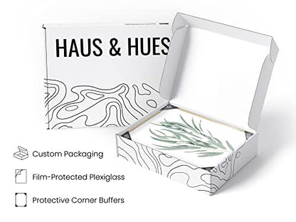 HAUS AND HUES 식물 벽 아트 프린트 - 4개 세트, 식물 벽 장식, 꽃 주방, 꽃 잎 벽 아트, 보헤미안 유칼립투스 장식, 그린 식물 포스터 (20.3x25.4cm(8x10인치), 베이지 프레임) - color: 유칼립투스 잎, size: 8 x 10인치 액자 미포함, style: 베이지 프레임