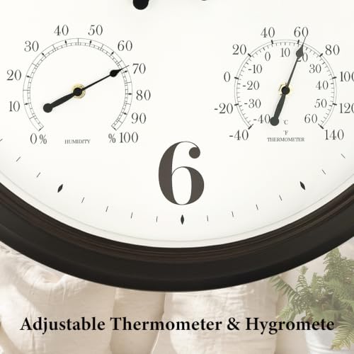 24 Inch Large Outdoor Clocks Waterproof, IP65 Rating - color: Oil Rubbed Bronze Black, size: 24 inch