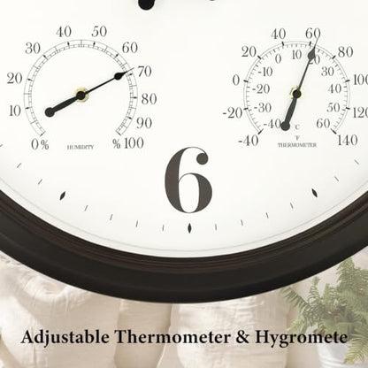 24 Inch Large Outdoor Clocks Waterproof, IP65 Rating - color: Oil Rubbed Bronze Black, size: 24 inch