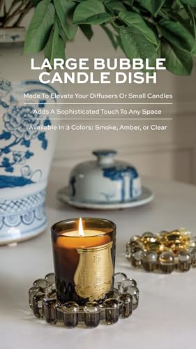 Alice Lane Home Collection Original Smoky Glass Large Bubble Candle Dish - color: Smoke, size: Large