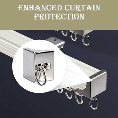 Curtain Track End Caps Quiet Curtain Rail Stop Replacement Accessories for Ceiling Track & Window Hanging Rod 8 Pack