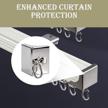 Curtain Track End Caps Quiet Curtain Rail Stop Replacement Accessories for Ceiling Track & Window Hanging Rod 8 Pack
