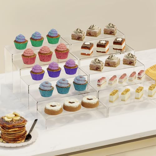 Anglelife Large Acrylic Risers for Display, 2 Set 10Pcs Acrylic Stands