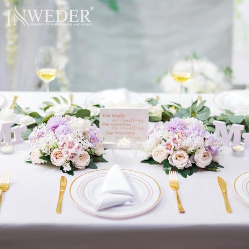 Flower Balls Centerpieces Tables: Purple White Silk Rose, 4Pcs - color: Purple Pink White, size: 4 PCS