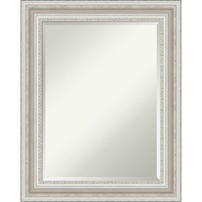 Amanti Art 오버 싱크대용 실버 욕실 거울, 76.2 x 61cm(30 x 24인치) 팔러 실버 직사각형 화장대 거울, 중간 전통 프레임, 수평 및 수직으로 걸 수 있음, 욕실 벽 장식, 경사진 가장자리 - color: 팔러 실버 V1, size: 30"L x 24"W