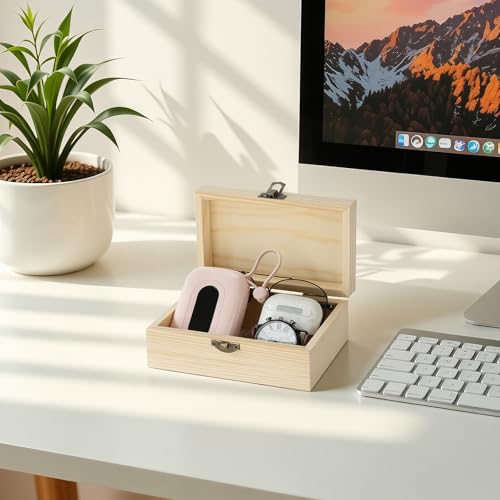 Small Unfinished Wooden Storage Box (Large 5.9 * 3.7 * 2.5 inch) - size: Large 5.9*3.7*2.5 inch