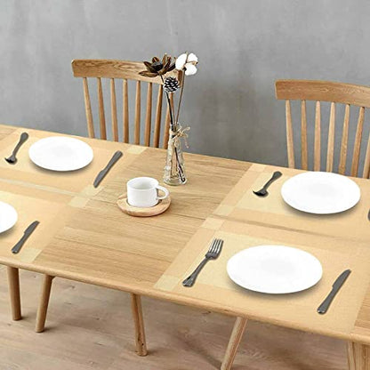 GIVERARE Placemats Set of 4, Heat-Resistant Woven Vinyl Placemat, Non-Slip Washable PVC Table Mat, Easy to Clean Premium Plastic Mats for Dining, Kitchen Table (Golden) - color: Golden