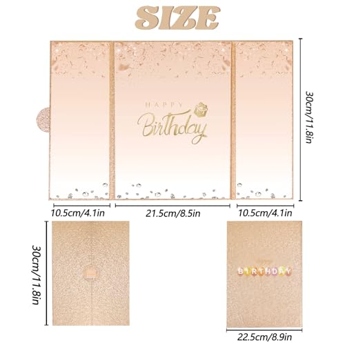 Crenics Champagne Gold Birthday Guest Sign in Book Alternative 18" x 12" - color: Champagne Gold