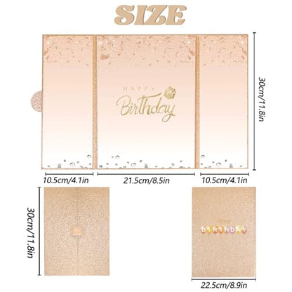 Crenics Champagne Gold Birthday Guest Sign in Book Alternative 18" x 12" - color: Champagne Gold