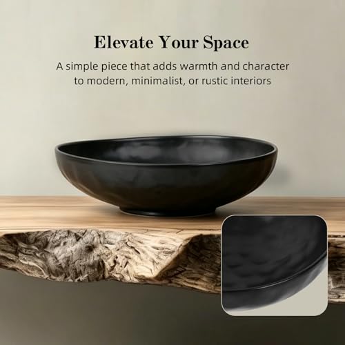 salomayes Wabi-Sabi Decorative Bowl, Matte Black Ceramic - color: Black