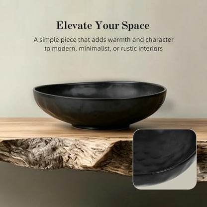 salomayes Wabi-Sabi Decorative Bowl, Matte Black Ceramic - color: Black