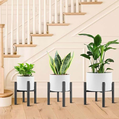 NSYOOMH 2-Pack Adjustable Metal Plant Stand, Fits 6-10" Flower Pots Holder - color: BLACK-2PC, size: 6-10 INCH