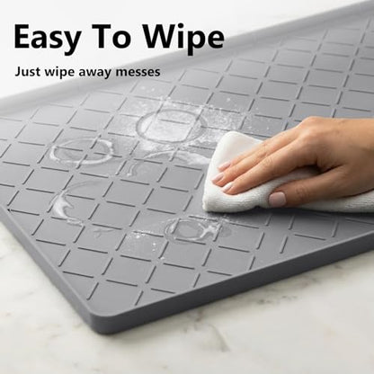 Mateeylife Under Sink Mat Kitchen Waterproof, Silicone Sink Tray 22"X31" - color: Dark Grey, size: 22''W x 31''L