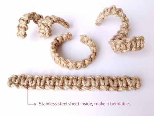 Braided Outdoor Curtain Tiebacks for Drapes, Rustic Curtain holdbacks 4 Pack, Handmade Decorative Curtain Ties for Sheer/Light Weight Drapes of Home Office Bedroom Window