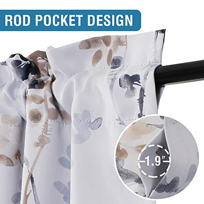 H.VERSAILTEX Valance for Kitchen Windows/Bathroom/Living Room/Bedroom Blackout Window Valance Thermal Insulated Rod Pocket Valance Curtains, 52" W x 18" L, 1 Panel, Bluestone and Taupe - color: Stoneblue/Taupe