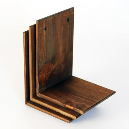 Daniel's Plants Indoor Plant Wall Gallery Shelf Kit | Midcentury Modern Wooden Shelves | Wall Mounted L Shaped Floating Plant Shelves | Solid Wood | 3 Pack (Beveled Edge - Woodland Brown) - color: Woodland Brown - Beveled Edge