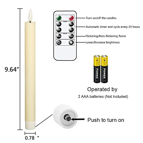 GenSwin Flameless Taper Candles LED Battery Operated Remote Timer Ivory - color: 8-Ivory