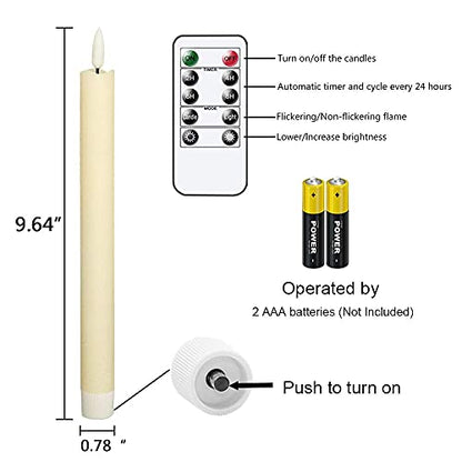GenSwin Flameless Taper Candles LED Battery Operated Remote Timer Ivory - color: 8-Ivory