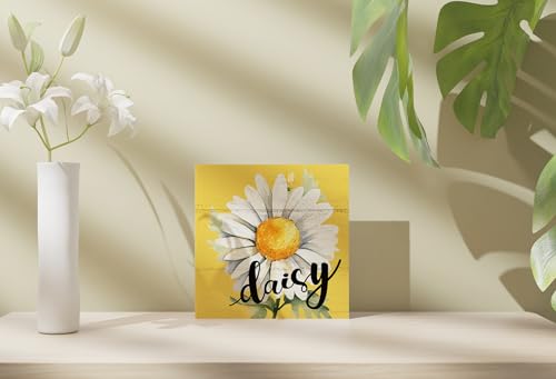 Sunshine Summer baby Yellow RoomDecor Desk Office Home Box 5x5inch - color: Daisy