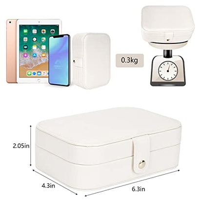 Travel Jewelry Box, Jewelry Organizer for Girls Small Jewelry Storage Box - color: white