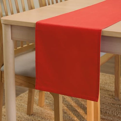 Encasa XO Table Runner 13"x72" Long | Cotton Canvas Fabric | Brick Solid Color | Machine Washable & Durable - color: Brick, size: 13x72 in