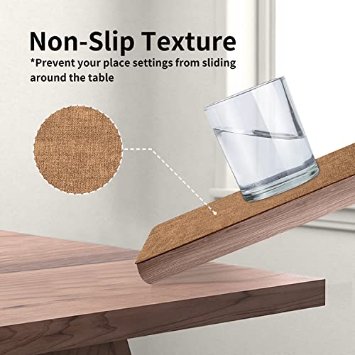 Maxpearl Faux Leather Placemats Set of 6, Easy to Clean, Brown - color: Light Brown