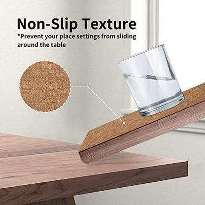 Maxpearl Faux Leather Placemats Set of 6, Easy to Clean, Brown - color: Light Brown