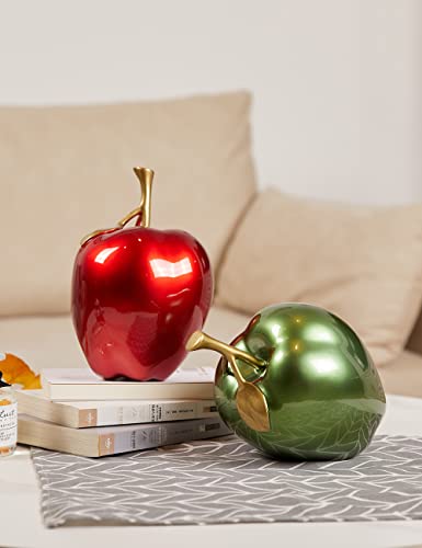 Apple Statue Fruit Sculpture Modern Decor Home Gift 7.0 Inch - color: Red