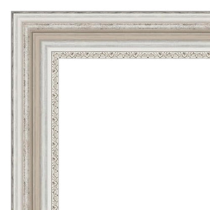 Amanti Art 오버 싱크대용 실버 욕실 거울, 71.1 x 86.4cm(28 x 34인치) 팔러 실버 직사각형 화장대 거울, 대형 전통 프레임, 수평 및 수직으로 걸 수 있음, 욕실 벽 장식, 경사진 가장자리 - color: 팔러 실버 V1, size: 34"L x 28"W