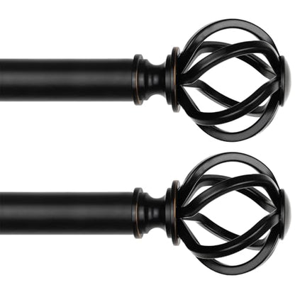 USFOOK Curtain Rods for Windows 48 to 84, Black Drapery Rod, 2 Pack - color: Black, size: 48-84"(2 pack)