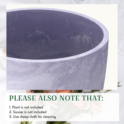 CroBlissful 5 Pack Flower Pots 5 Inch Outdoor Plant Pots for Indoor Marble Pattern Plastic Tree Planters with Drainage Holes Gardening Gifts for Patio Home Garden Desk Decoration