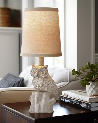Small Table Lamp for Bedroom, 14.25" Farmhouse Resin White Nightstand Lamp - color: ‏‏‎ ‎‏‏‎ ‎‏‏‎ ‎White Wash