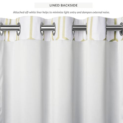 Threadmade Kaiden Geometric Room Darkening Window Curtain, Light Gold - 52" W x 95" L - color: Light Gold, size: 52"W x 95"L (Pack of 1)