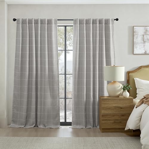 Threadmade Sawyer Window Panel, Gray - 52" W x 84" L - color: Grey, size: 52"W x 84"L (Pack of 1)