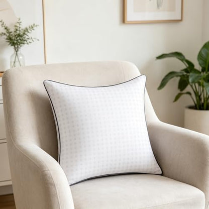 16"x16"Pillow Inserts Set of 2 with 100% Cotton Cover Decorative Square Throw 16 Pillows for Couch, Sofa and Bed - White(2, 16x16) - size: 16x16