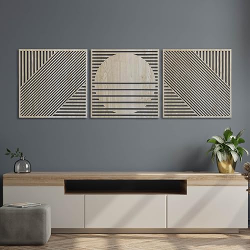 Boho Wall Art Mid Century Modern Style, Large Wood Wall Art for Modern Interiors, Handcrafted Wooden Wall Decoration, Boho Wood Wall Decor