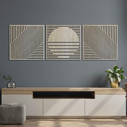 Boho Wall Art Mid Century Modern Style, Large Wood Wall Art for Modern Interiors, Handcrafted Wooden Wall Decoration, Boho Wood Wall Decor
