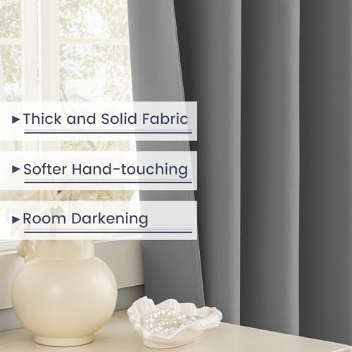 Extra Long Grommet Blackout Curtains, 1 Panel, Gray, W52 x L156 - color: Grey, size: 52"W x 156"L (Pack of 1)