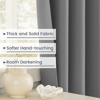 Extra Long Grommet Blackout Curtains, 1 Panel, Gray, W52 x L156 - color: Grey, size: 52"W x 156"L (Pack of 1)