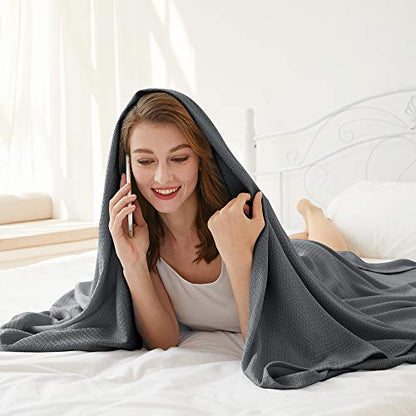 AmyHomie Cooling Blanket Queen Size 90"x90", 100% Rayon Derived from Bamboo - color: Dark Gray, size: Queen (90"x90")