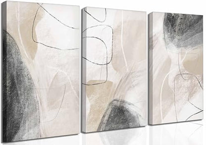 SMFARTJX 3Pcs Modern Abstract Canvas Wall Art 16x24in