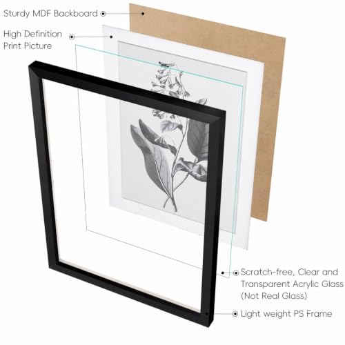ArtbyHannah Framed Kitchen Wall Art, 8x10 inch Botanical Gallery Wall Decor - size: 8x10 Inch